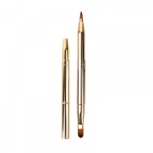 Gold Retractable Lip Makeup Brushes Double-Ended Retractable Lip Brush Travel Lipstick Gloss Makeup Brush for Christmas Gifts