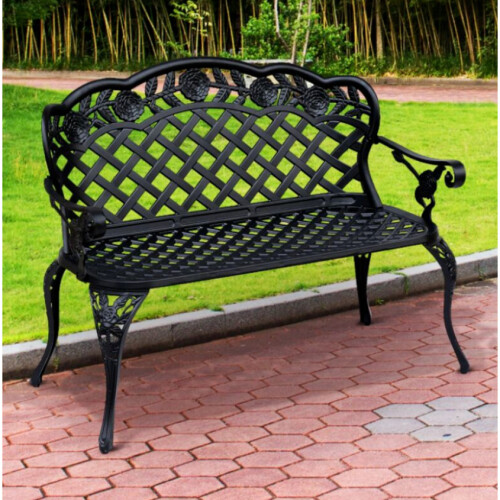Metal Garden Love Seat French Garden Furniture 2 Seater Bench Cast