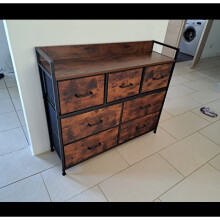 Large Chest Drawers Vintage Industrial Sideboard Rustic Metal Storage Furniture