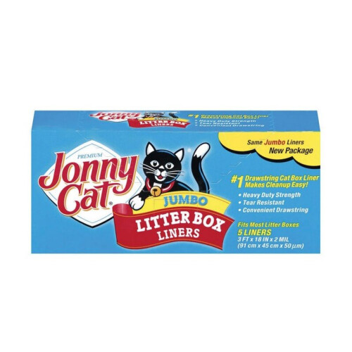 Jonny Cat Litter Box Jumbo Liner Pack (91 x 45 cm, Unscented, 5 Pc.) on
