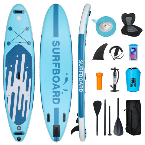 ELECWISH (Blue (No Seat)) 11FT Inflatable Stand Up Paddle Board SUP w/Paddle 2