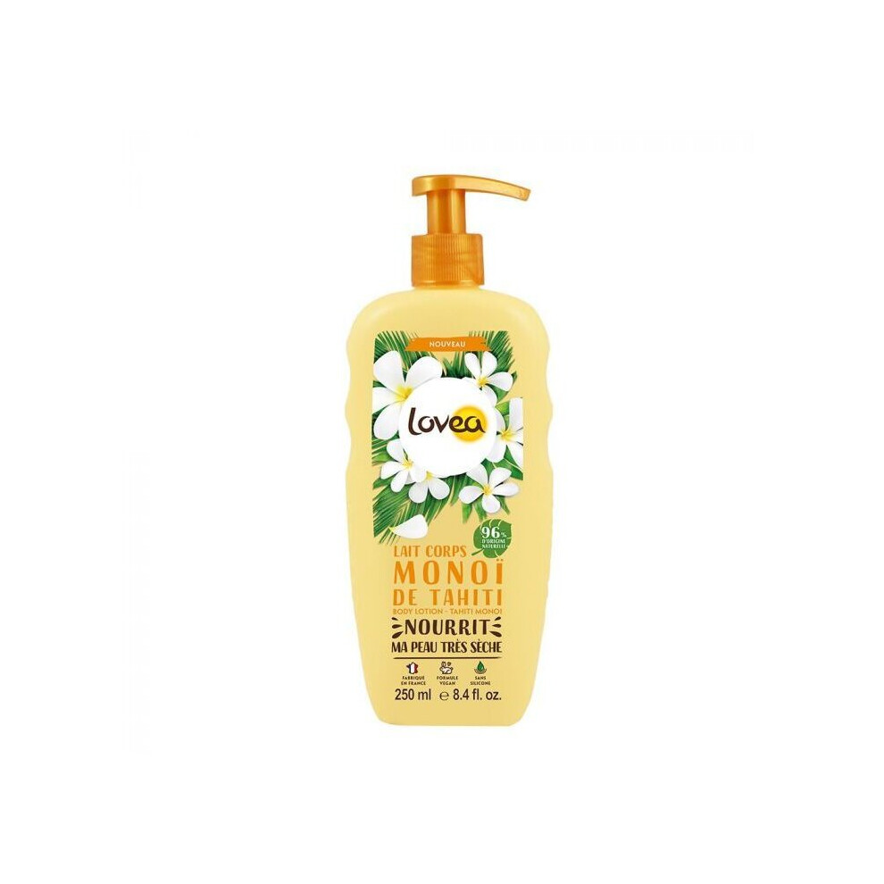 Lovea Monoi De Tahiti Body Lotion 250 mL | Hydrating, Nourishing Lotion with Monoi Oil for Soft, Smooth Skin