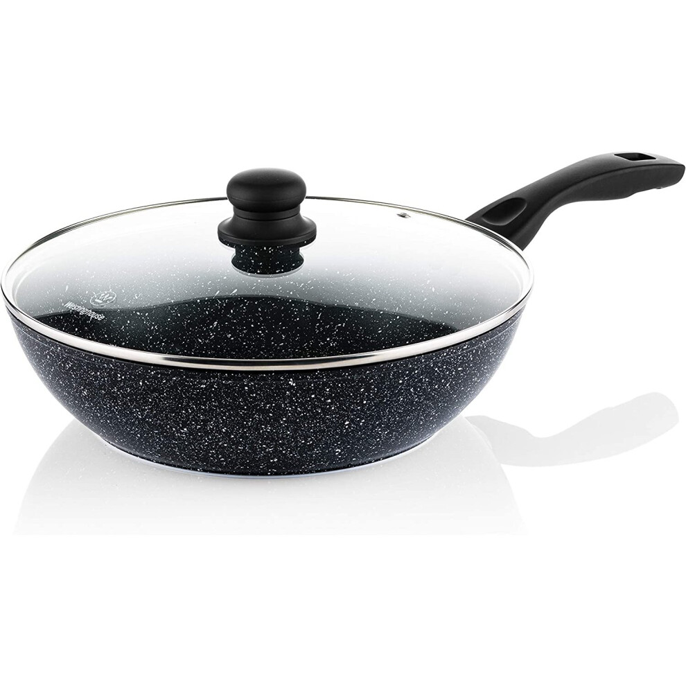 (Black MArble) Westinghouse Wok Non Stick Induction Wok Pan