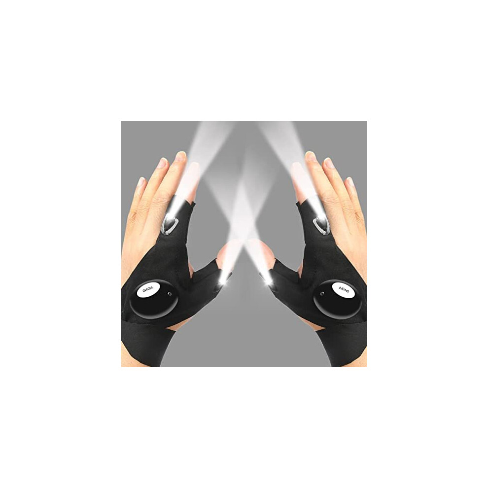 LED Flashlight Gloves Gifts for Men Him Dad HandsFree Lights Cool Gadgets for Fishing Repairing Running Camping Grilling Birthday Gift for Father