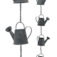 Garden Products RC03 Rain Chain Antique Blue Watering Can