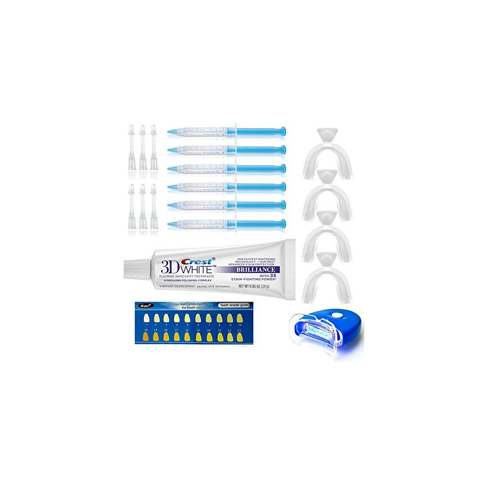 Teeth Whitening Kit KAV PLUS Professional Tooth Whiten Gel Dental Care Home Bleaching Kit for White Teeth Including 6 Teeth Whitening Gel with Crest