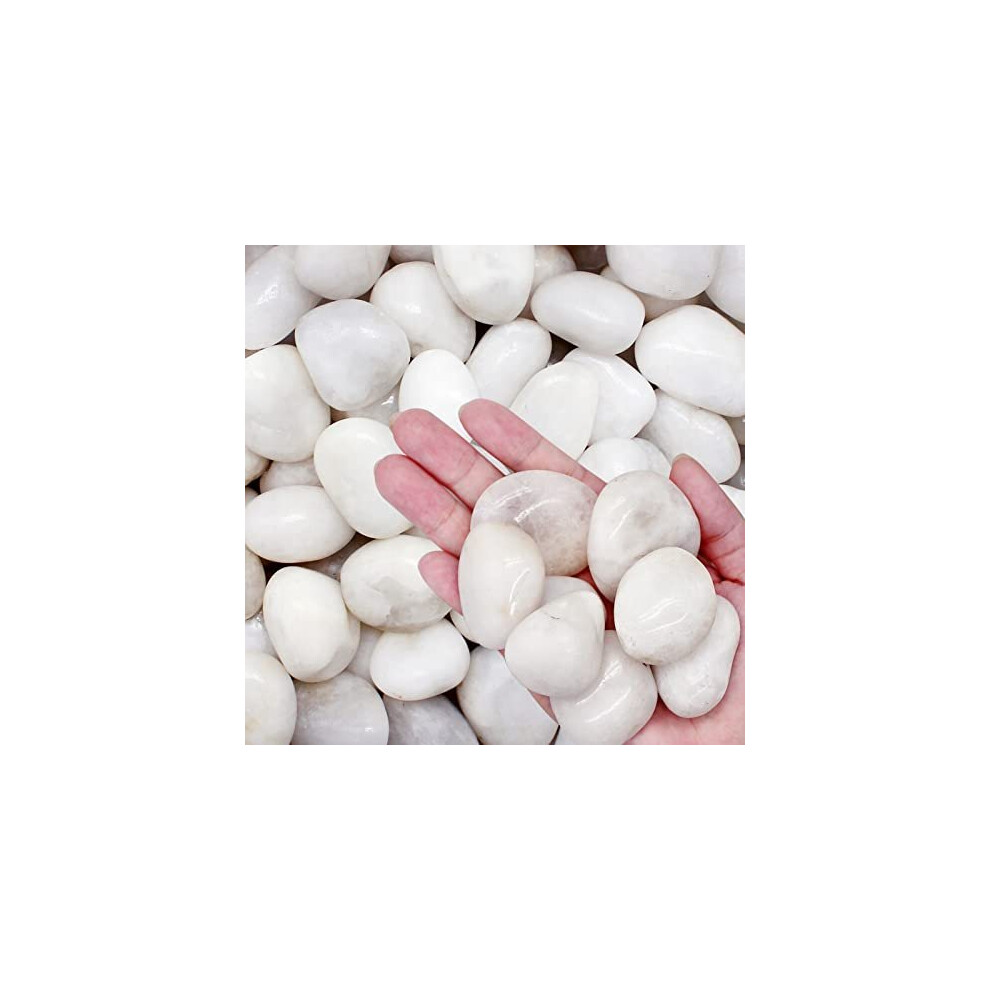 River Rock Stones Pebbles Natural Decorative Polished Mixed White Pebbles Gravel for Garden Plant Pots Landscaping Ponds Terrariums Vase Fillers DIY