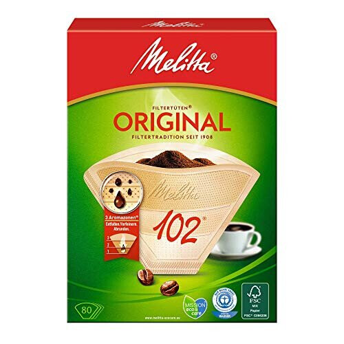 Melitta Melitta 80 Coffee Filters Size 102 For Filter Coffee Makers Original Brown