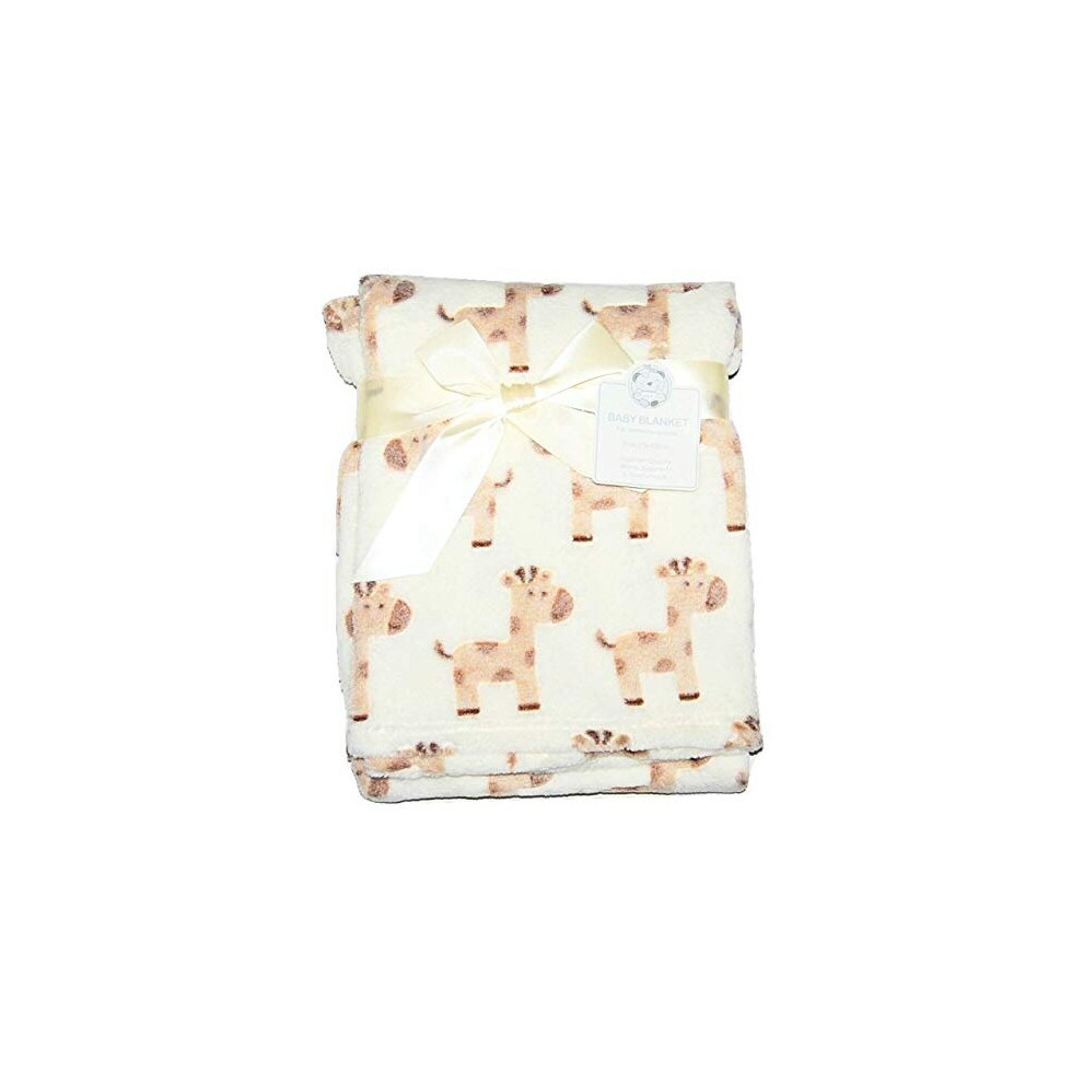 Baby Boy Girl Unisiex Soft Fleece Wrap Blanket Pram Cot Crib Moses Basket Giraffe Snuggle Baby