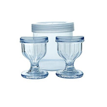 ChillEyes Transparent Eye Wash Cups for Effective Eye Cleansing Eye Shaped Rim Snug Fit 2 Pcs