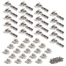 1011507 Inset softclose concealed hinge with 35mm cup and 100 opening angle screwon plate with cam adjustment Set of 20 pcs