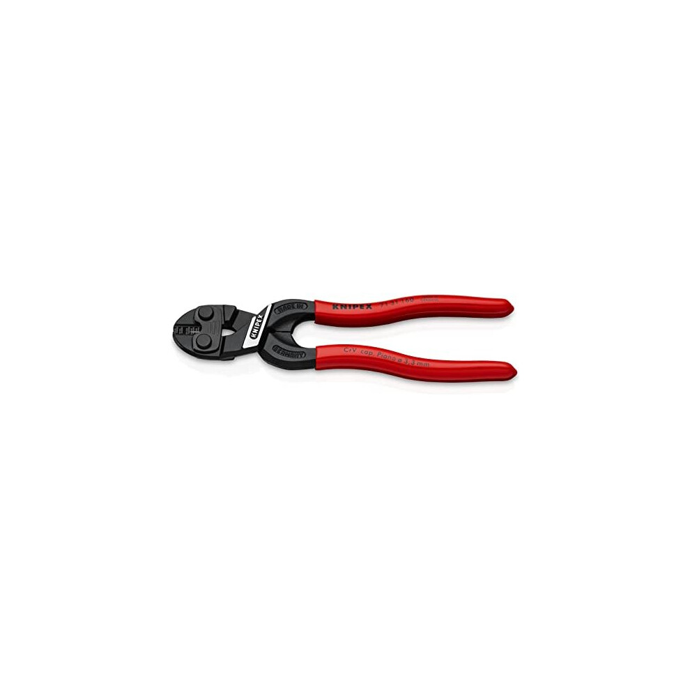 CoBolt S Compact Bolt Cutters with recess in the cutting edge black atramentized plastic coated 160 mm selfservice cardblister 71 31 160 SB