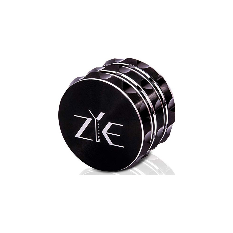 Zye Grinders Zye Herb Grinder Quality Aluminium Wultra Sharp Teeth Large 25 4 Piece Wtwist Lock Storage Layer No Flaking And Nonstick Black