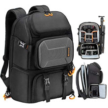 Waterproof Camera Bag with 15 Laptop Compartment Professional Photography Backpack Large Capacity with Rain Cover for DSLR SLR Canon Nikon Fuji Sony