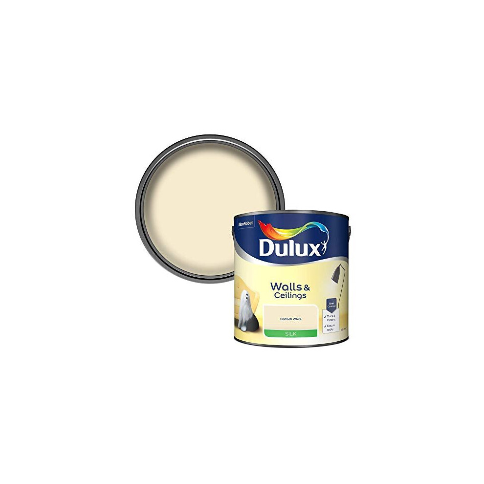 Dulux Silk Emulsion Paint For Walls And Ceilings - Daffodil White 2.5L