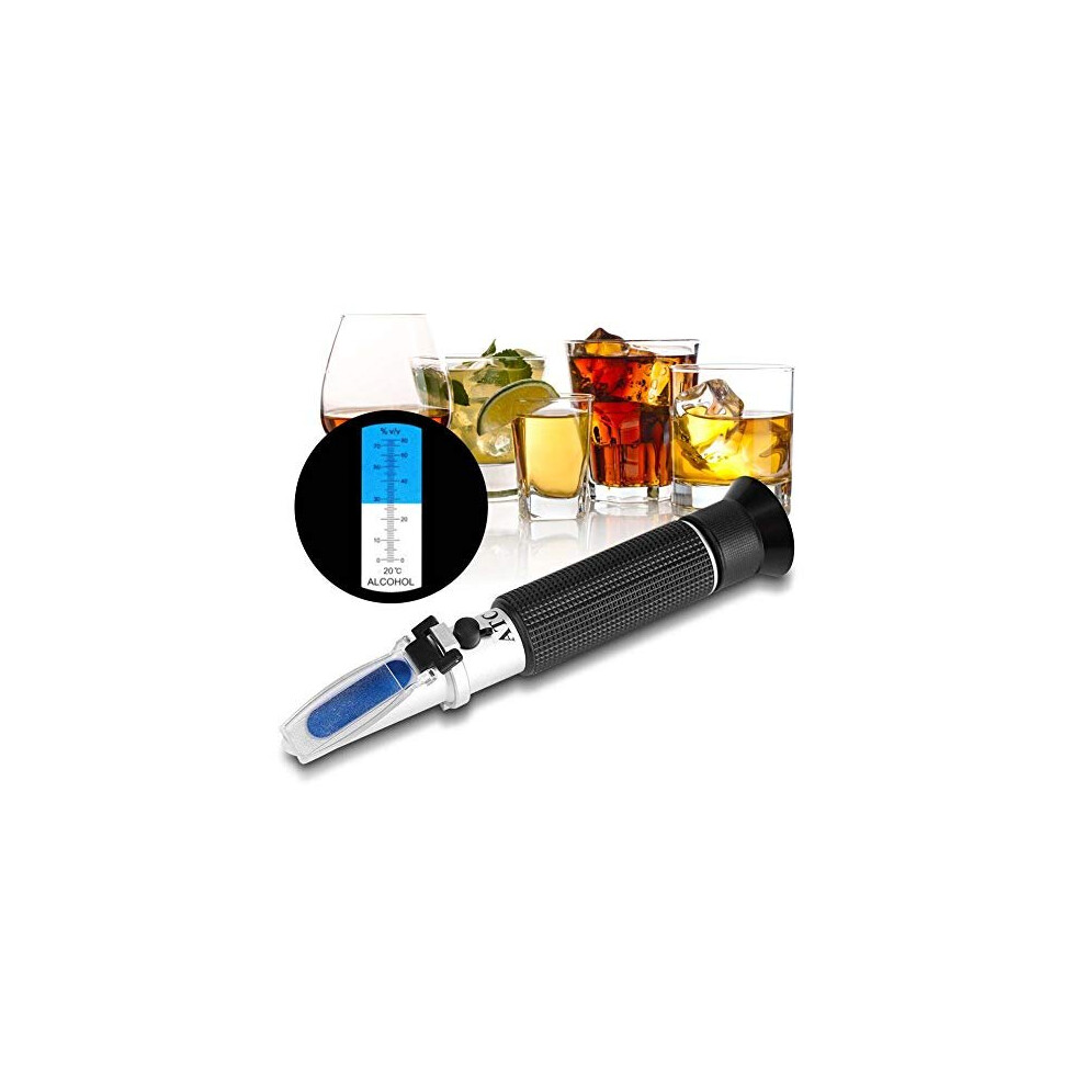 High Proof Alcohol Refractometer ATC Alcohol Refractometer with 080 Alcohol Measurement Range for Liquor and Spirits High Accuracy 1 Alcohol