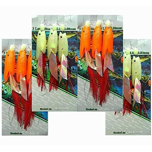 4 PACKS OF LARGE SEA FISHING TACKLE HOKKAI COD POLLACK BASS RIGS LURES on  OnBuy