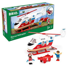 BRIO World Redningslegetøjshelikopter til børn 3 år og derover (Model 63602200) - Træfinish, 2023-udgivelse