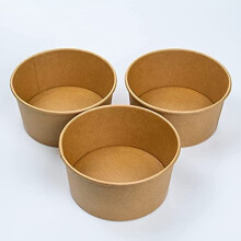 Lesibag 50 pcs 35 Oz Disposable Paper Bowls Brown Cardboard Takeaway Salad Bowls for HotCold Food Soup