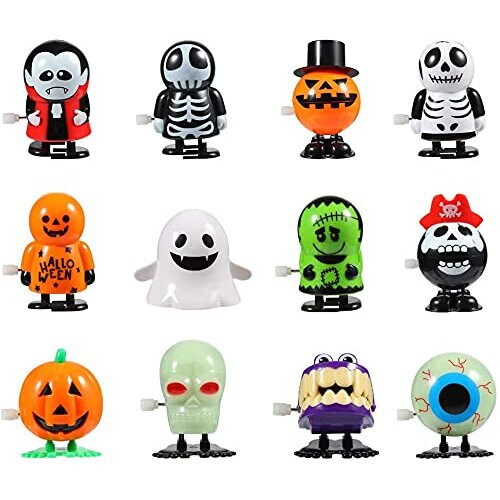 Halloween Pumpkin Ghost Skull Wind Up Toys Funny Jumping Toys for Halloween Party Favor Goody Bag Filler 12 Pack on OnBuy