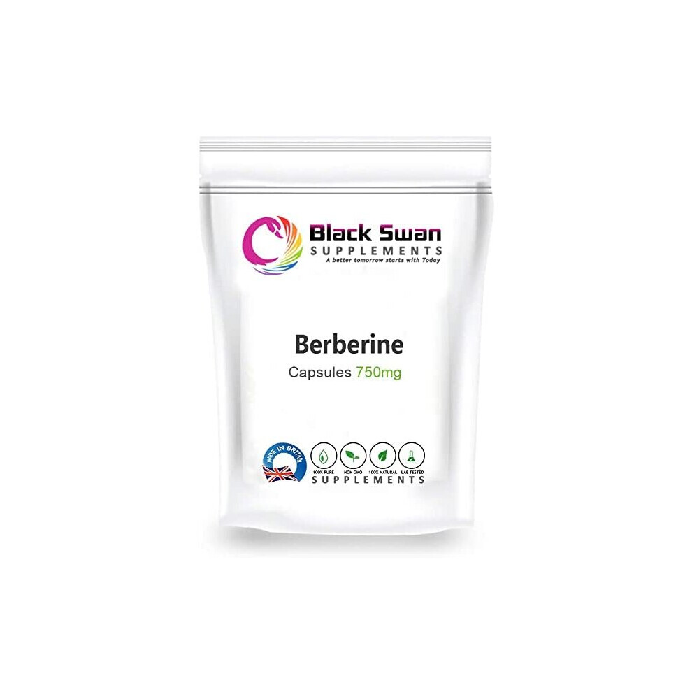 Black Swan Berberine Capsules with Antioxidant and Antiinflammatory Properties Supports Healthy Blood Sugar Levels Healthy Cholesterol Level 100 Vegan