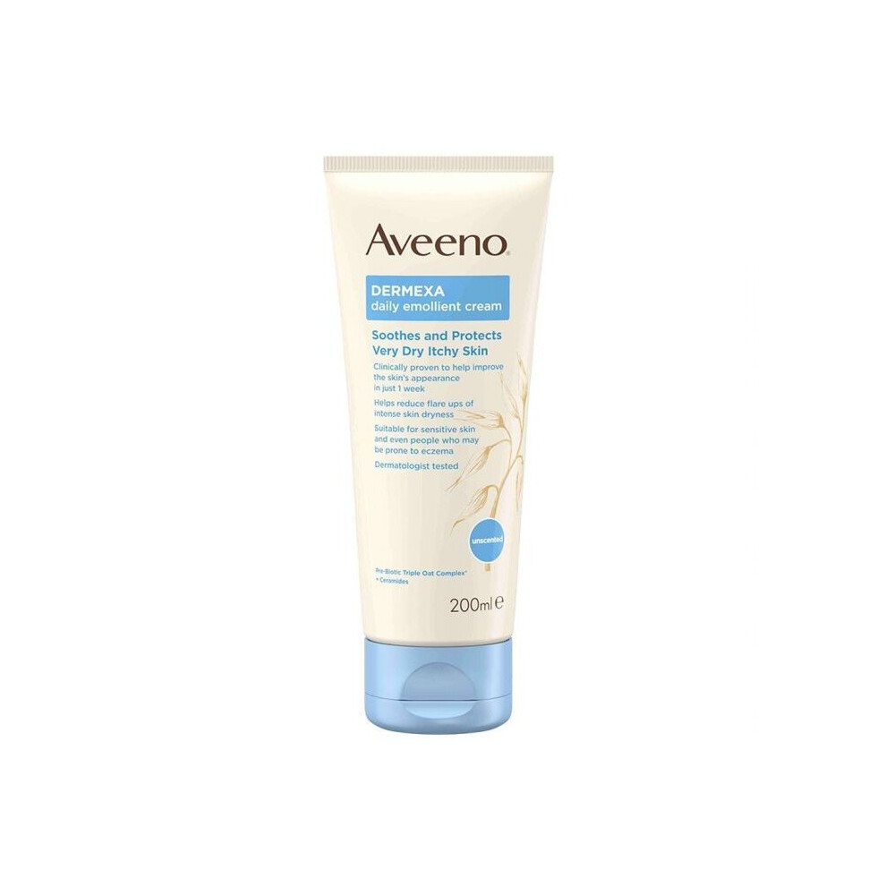Aveeno Cream Dermexa Daily Emollient For Very Dry Itchy Skin 200 Ml