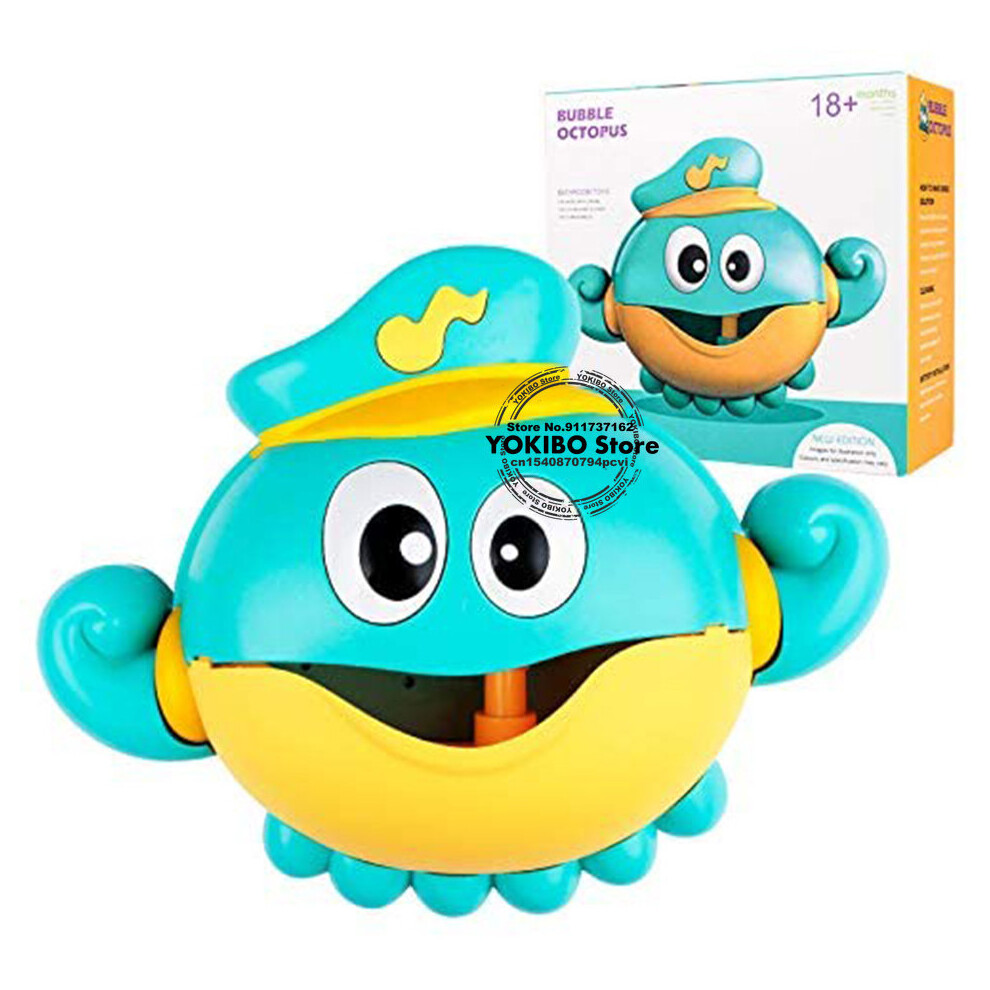 (Octopus with Box) Baby Bath Toys Bubble Machine Duck Crabs Frog Music Kids Bath Toy