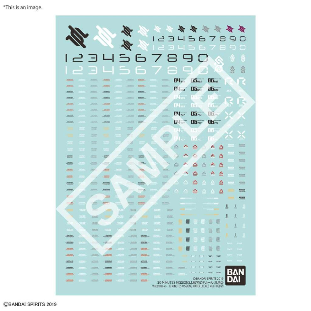 Bandai 30 Minute Missions Water Decals Multiuse 2