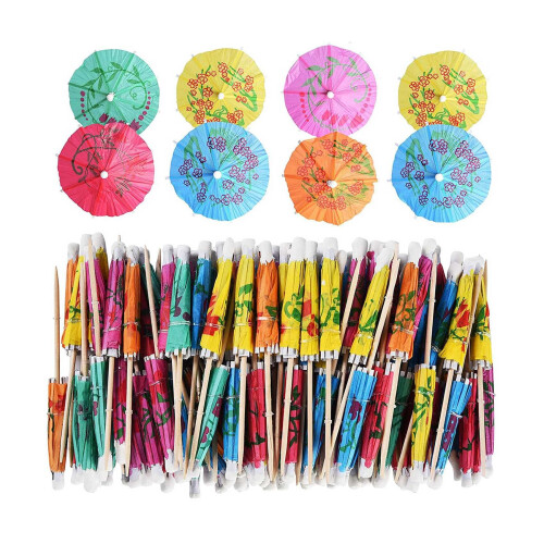 144Pcs Cocktail Umbrella for Drink&Food, Decorative Toothpicks for Party,Hotel, Restaurant, Bar,Hawaiian Party