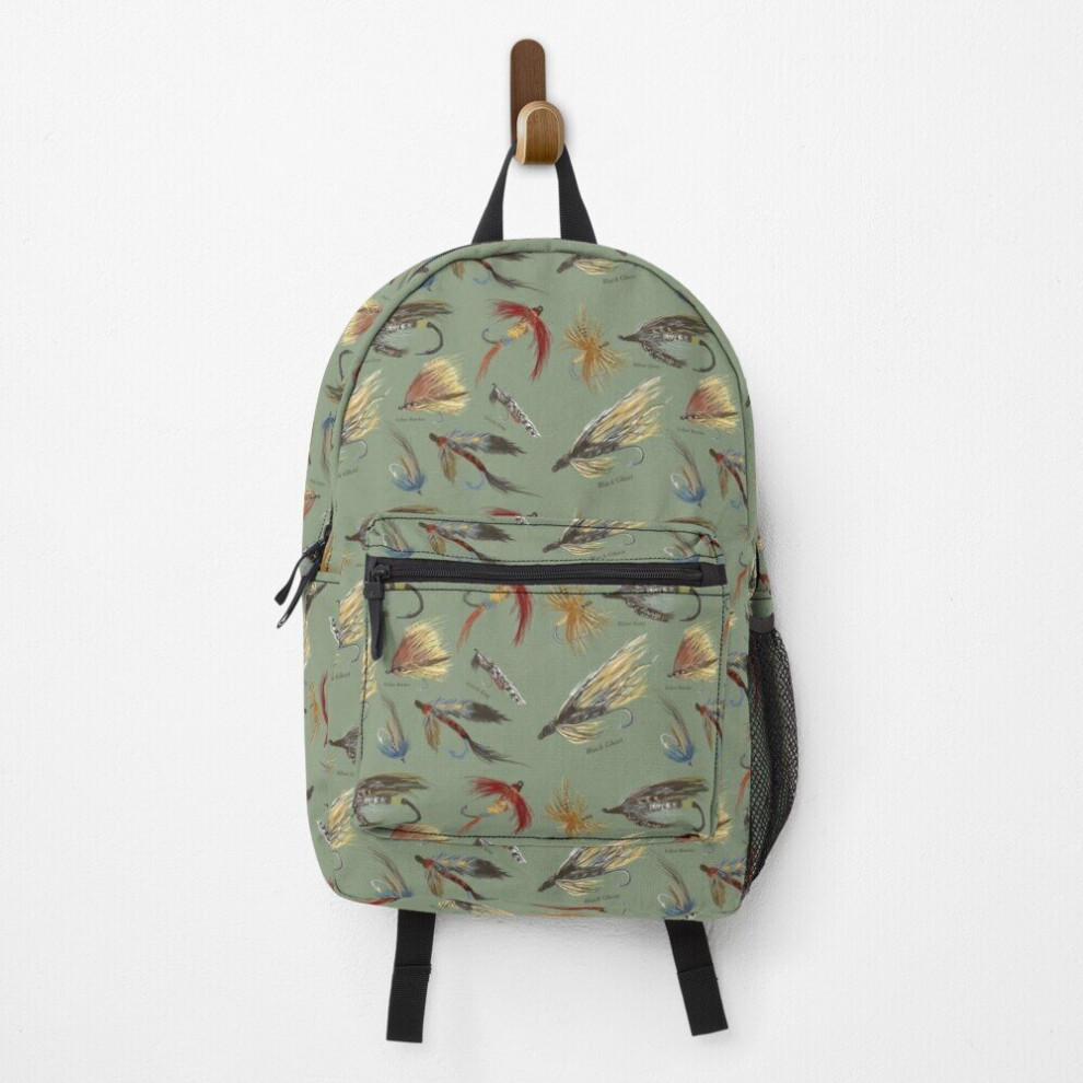 Famgem Backpack Fly Fishing With Hand Tied Flies! School Bag Travel 15"