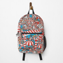 Where's Wally Part II 15-Inch Backpack — Unique Graphic School & Travel Bag, Durable Polyester