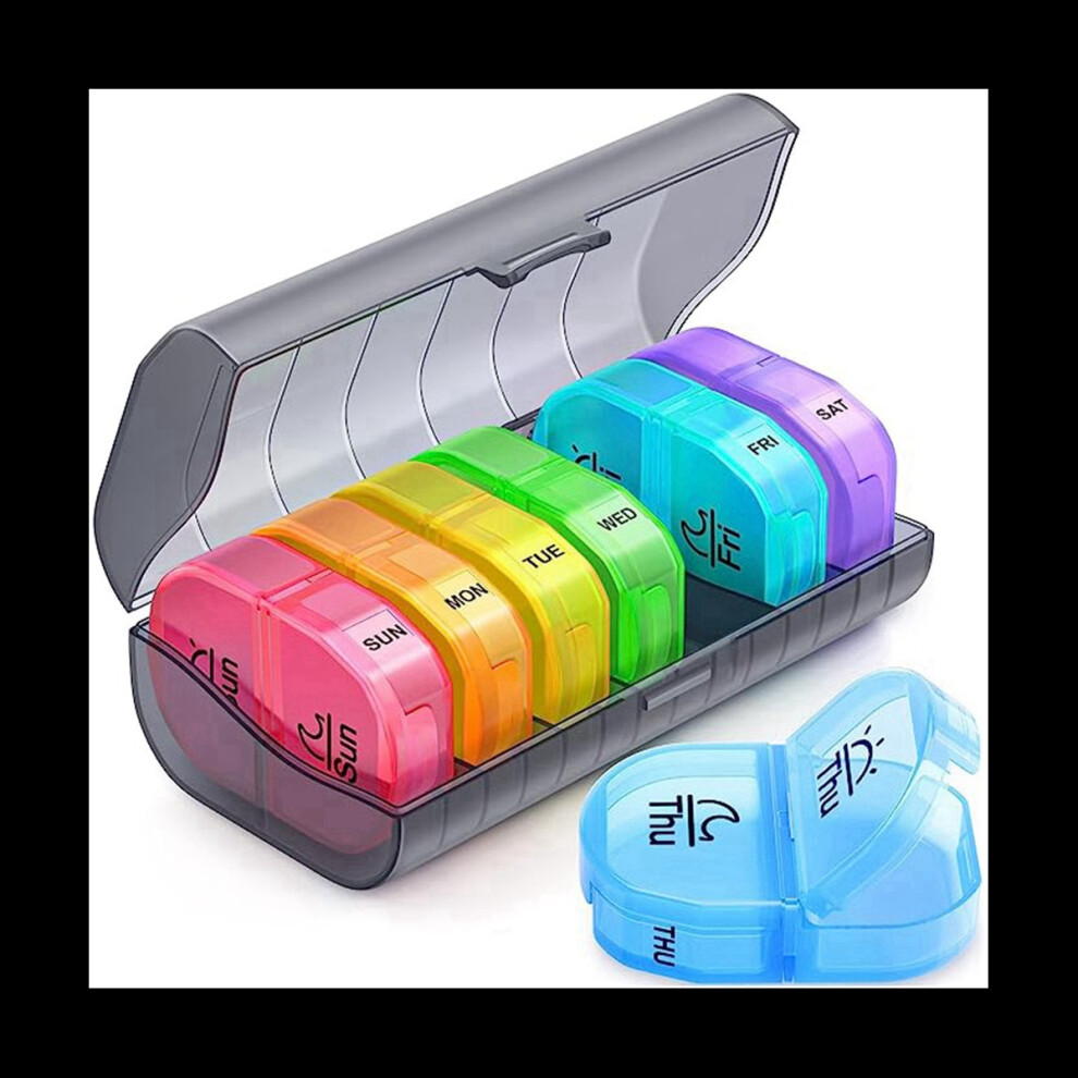 Tlily Weekly With 7 Detachable Pill Case To Hold Medicine, Medication, Vitamins And Fish Oils
