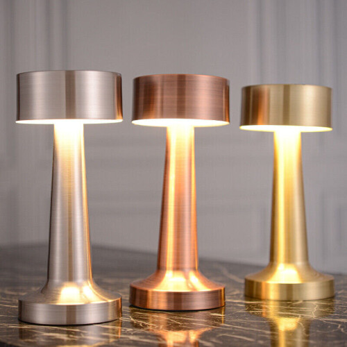 (Golden) Desk Lamp Led Cordless Touch Sensor Table Lamp Rechargeable Dimmable