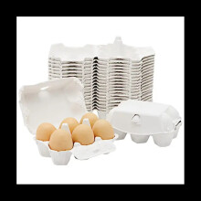 40 Pieces Paper Egg Cartons for Chicken Eggs Pulp Fiber Holder Bulk Holds 6 Count Eggs Farm Market Travel