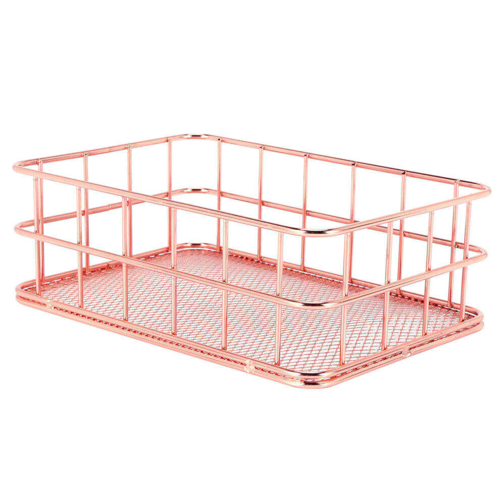 Storage Basket metal Wire Bathroom Shelves Organiser Gold Brush Pen Holder Wire Mesh Bathroom Toiletries Storage Basket