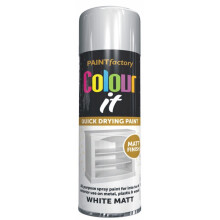 250ML White Matt Spray All-Purpose Aerosol Spray Metal Wood Plastic