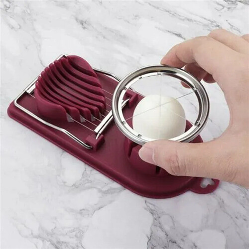 (White) Egg Slicers Stainless Steel Egg Cutter 2