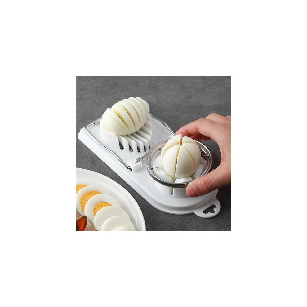 (White) Egg Slicers Stainless Steel Egg Cutter