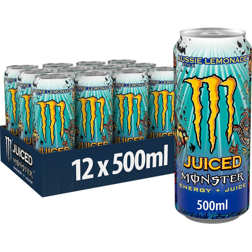 Monster Energy Drink Aussie Style Lemonade 12x 500ml **Best Before November 2024