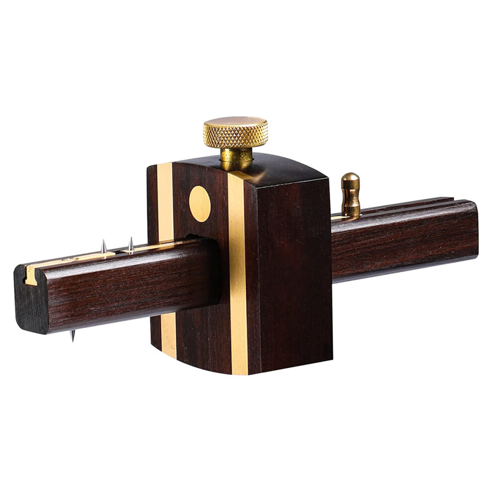 Mortise Gauge, Woodworking Scriber Marking Tool 6.4In Mortise Square Gauge, Brass Screw Type Sliding Scraper 4762381797875