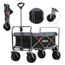 AREBOS foldable handcart | Handcart | Folding cart | Equipment cart | Foldable | Load capacity up to 100 kg | Water- and dirt-repellent | Black / Grey