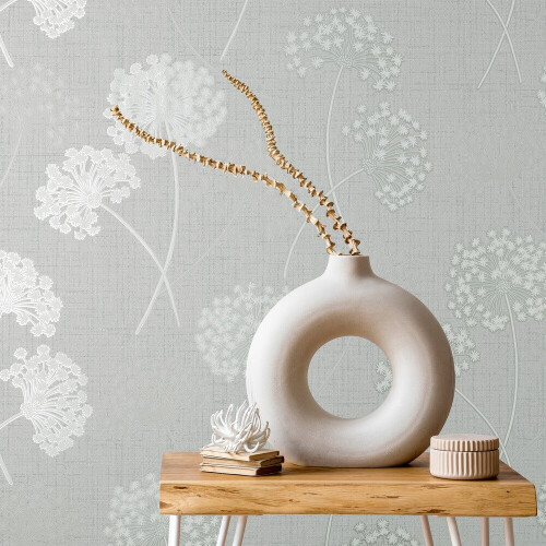 Fine Decor Fine Decor Grace Allium Grey Silver Wallpaper FD43284 2
