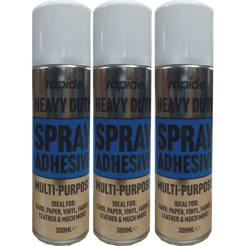 3x300ML Heavy Duty Adhesive Glue Spray For Fabric Carpet Multipurpose
