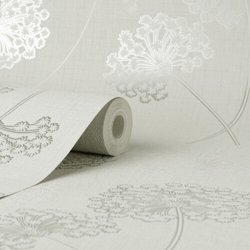 Fine Decor Fine Decor Grace Allium White Silver Wallpaper FD43283 1