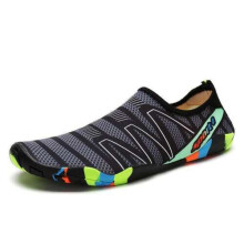 (Black Grey, UK 10) Water Shoes Womens Mens Kids Beach Barefoot Non Slip Surfing Swiming Aqua Shoes