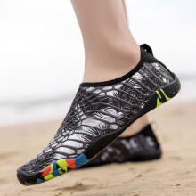 (Black, UK 10) Water Shoes Womens Mens Kids Beach Barefoot Non Slip Surfing Swiming Aqua Shoes