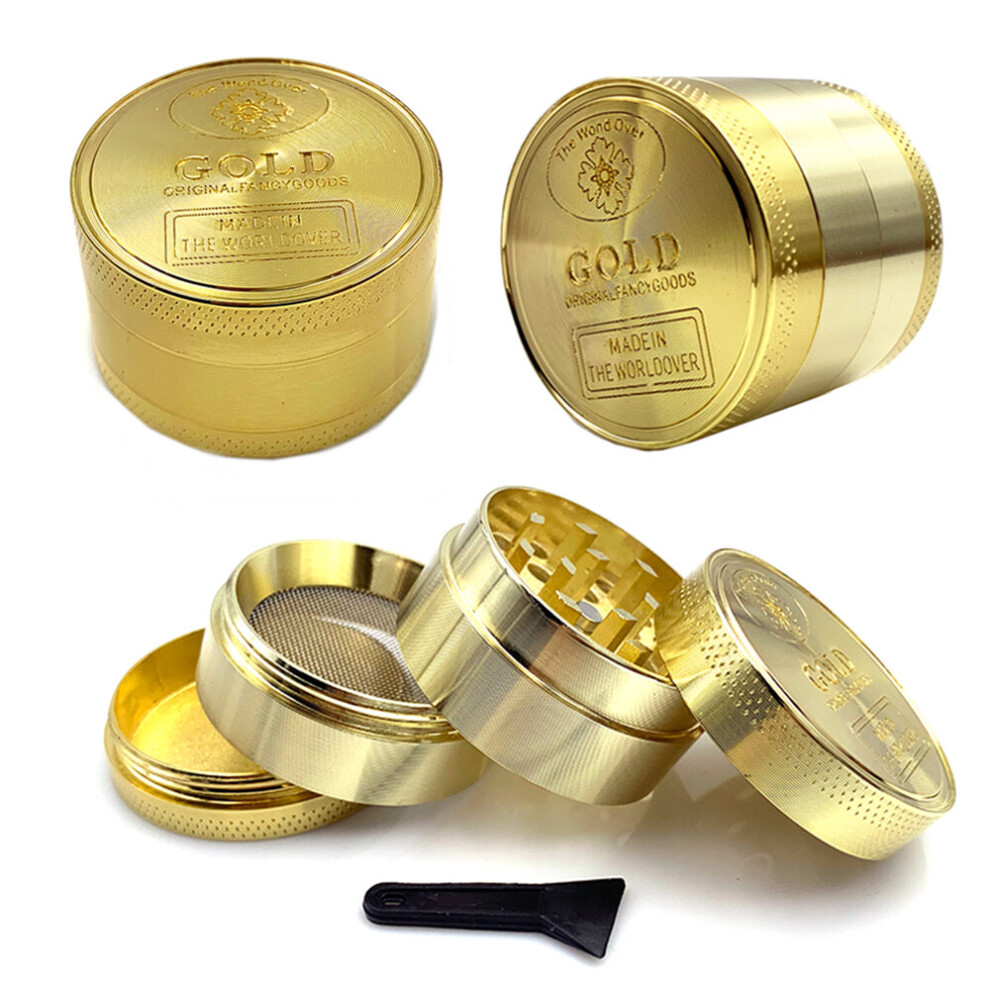 Wejoy Gold Herb Grinder 3 Layer 4 Parts Zinc Alloy 40Mm Tobacco Crusher Grinder Herbal Crusher Hookah Pipe Smoke Accessories