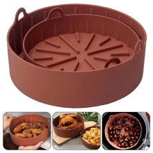 NEW Round Silicone Baking Pot for Air fryer Accessories Reusable Oven Mould Tray Pizza Plate Kitchen Cake Cooking Baking Tools