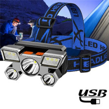 USB Rechargeable Head Torches Outdoor Camping Headlight