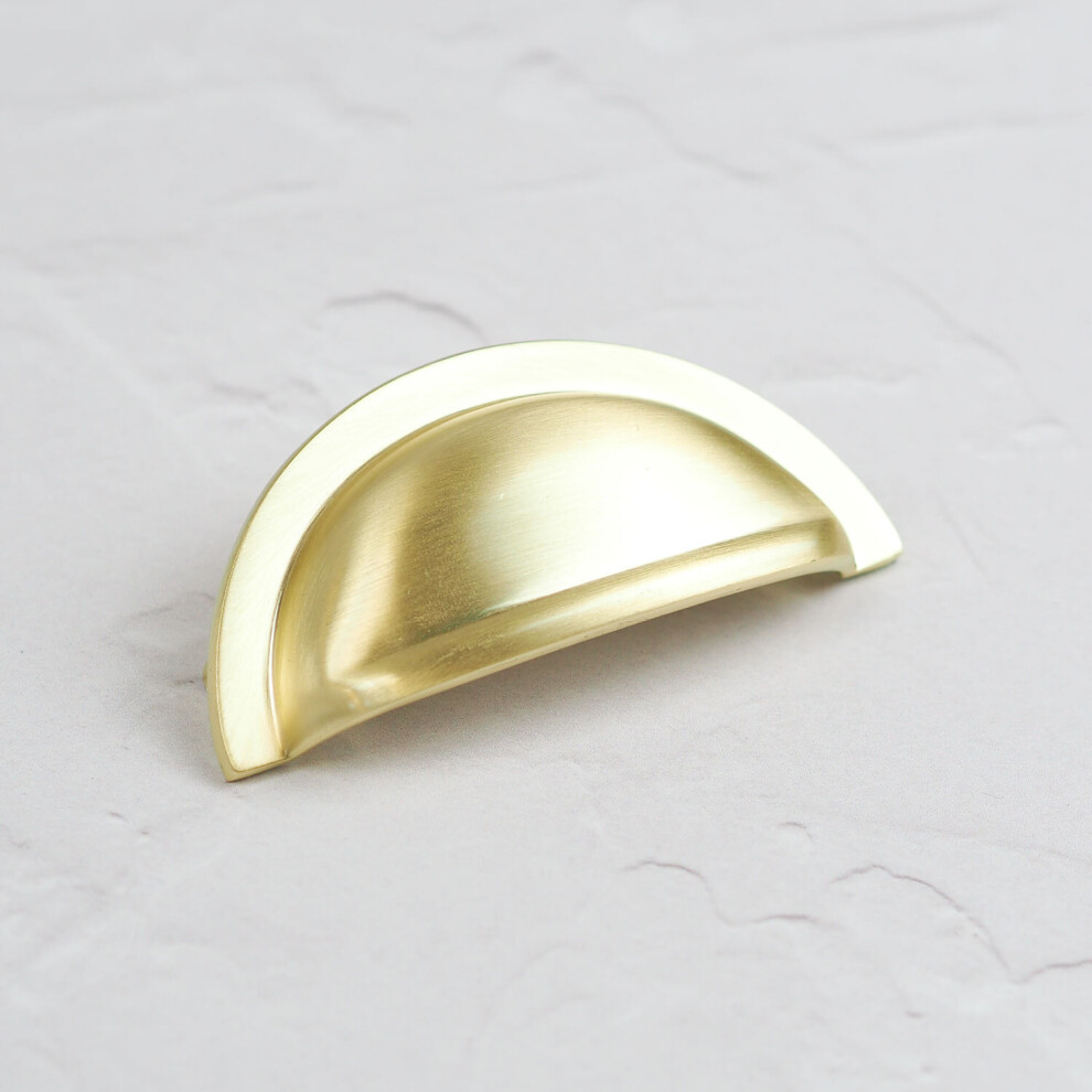 (76mm Cup Handle ) 160mm Brushed Brass Handle 76mm Cup Handle & Knob